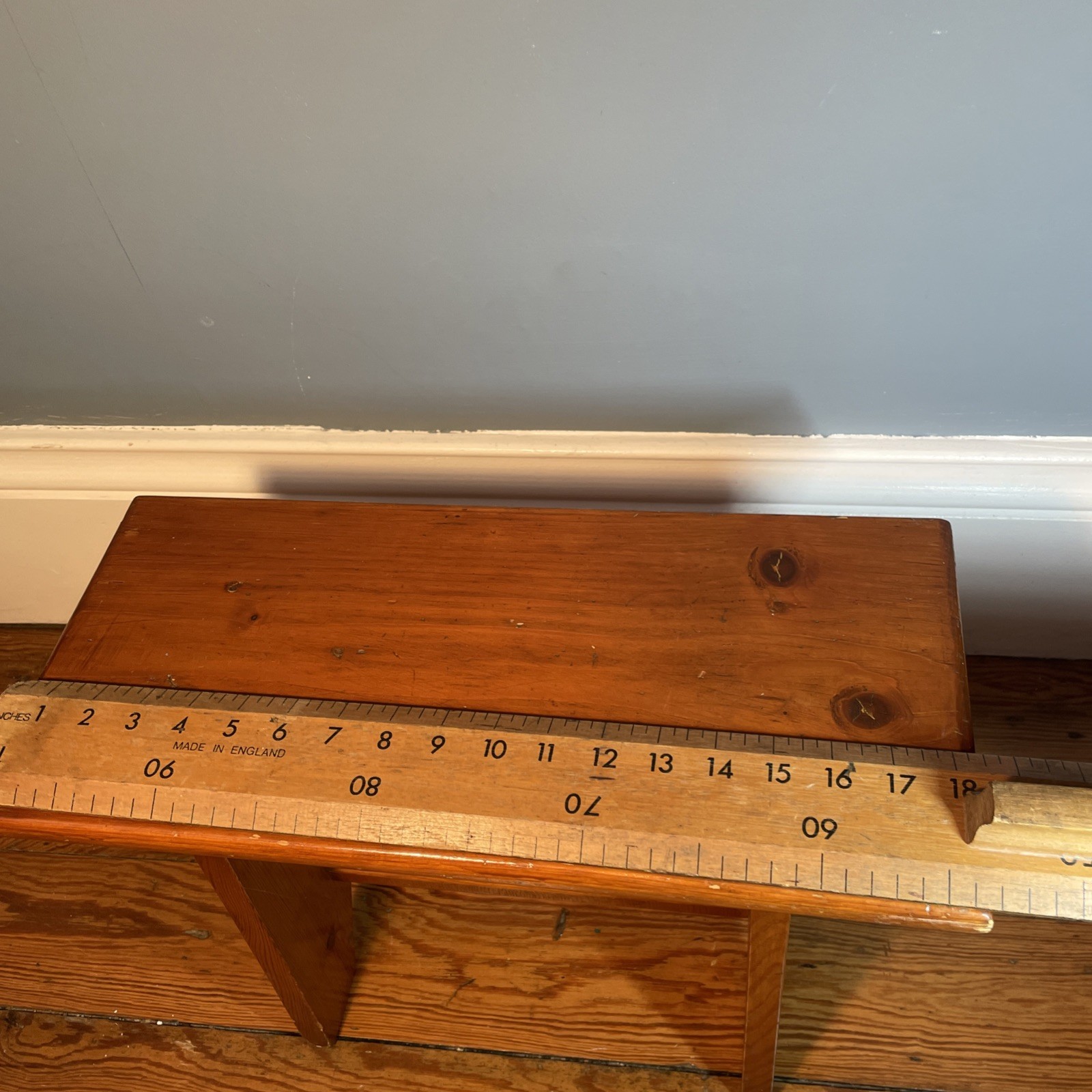 Vintage Rustic Country Cottage Old low Stool Bench