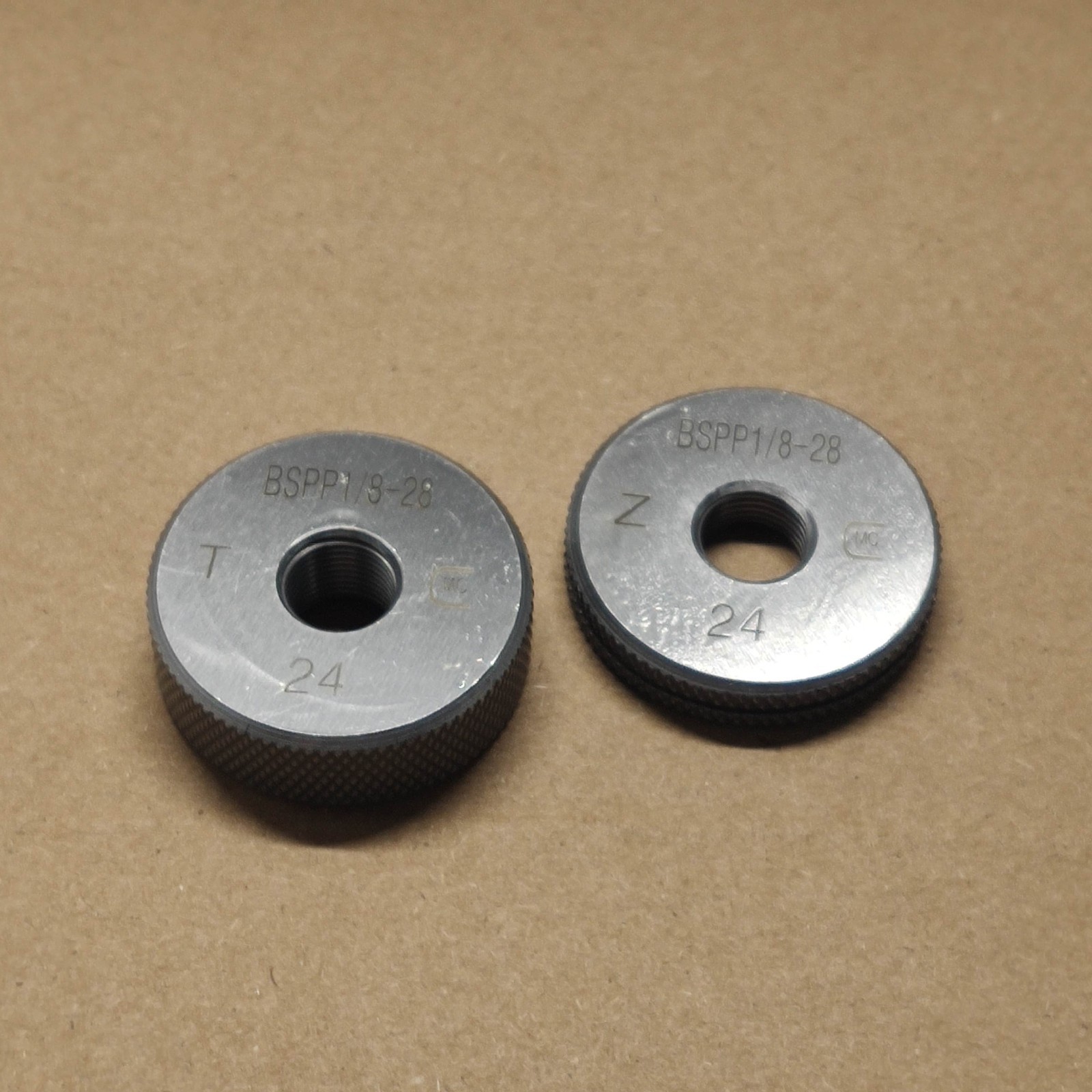 1pair Pipe thread ring gauge BSPP External Straight thread Measuring G1/8-28