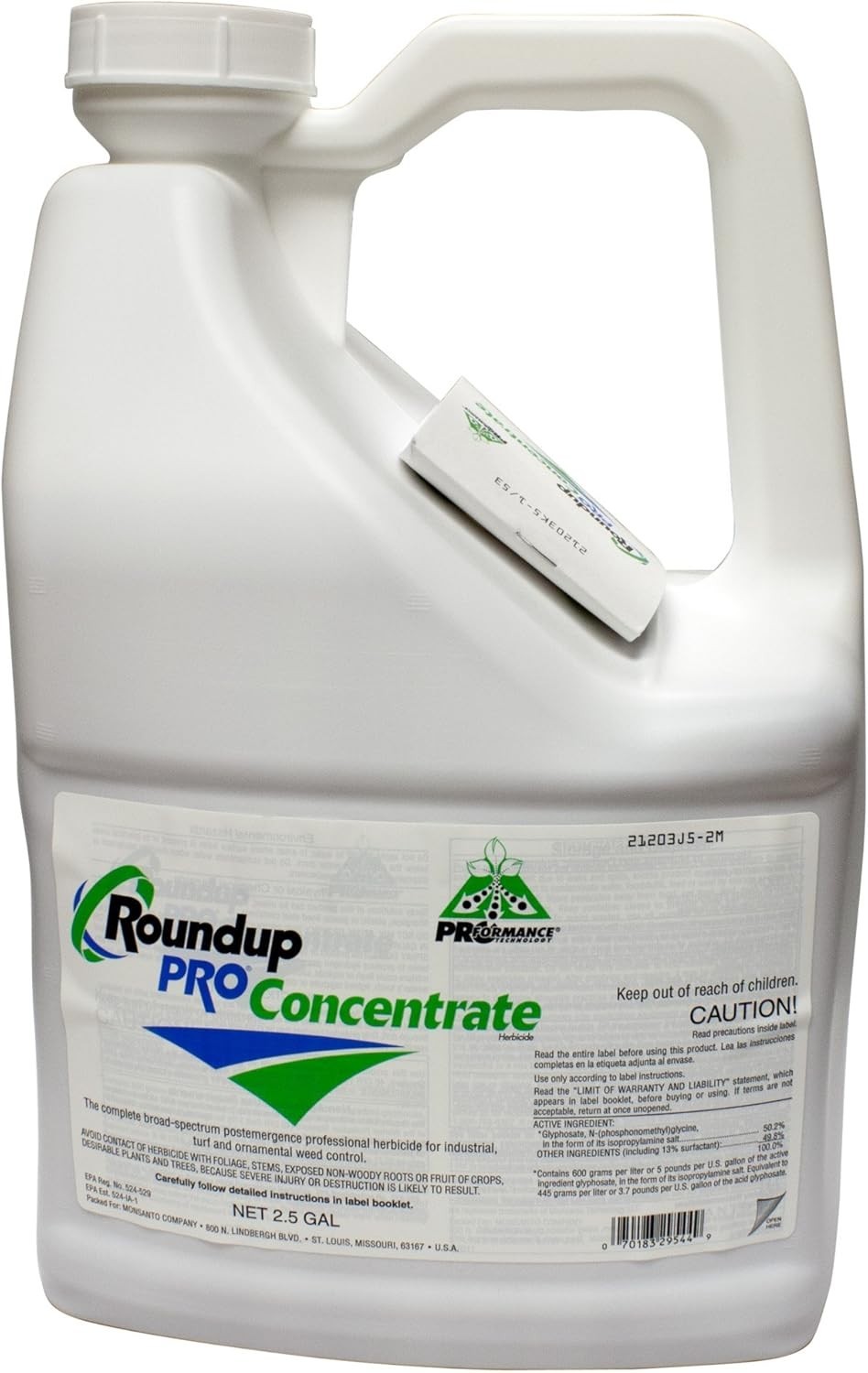 Roundup Pro Concentrate Weed Killer 2.5 Gallon Systemic Herbicide