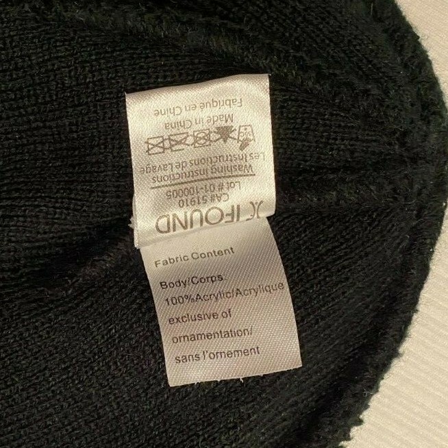 IFOUND Unisex One Size Knit Hat Beanie Black White