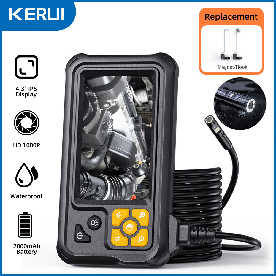 16.4FT Industrial Endoscope Camera 1080P HD 4.3'' Borescope Inspection Camera US