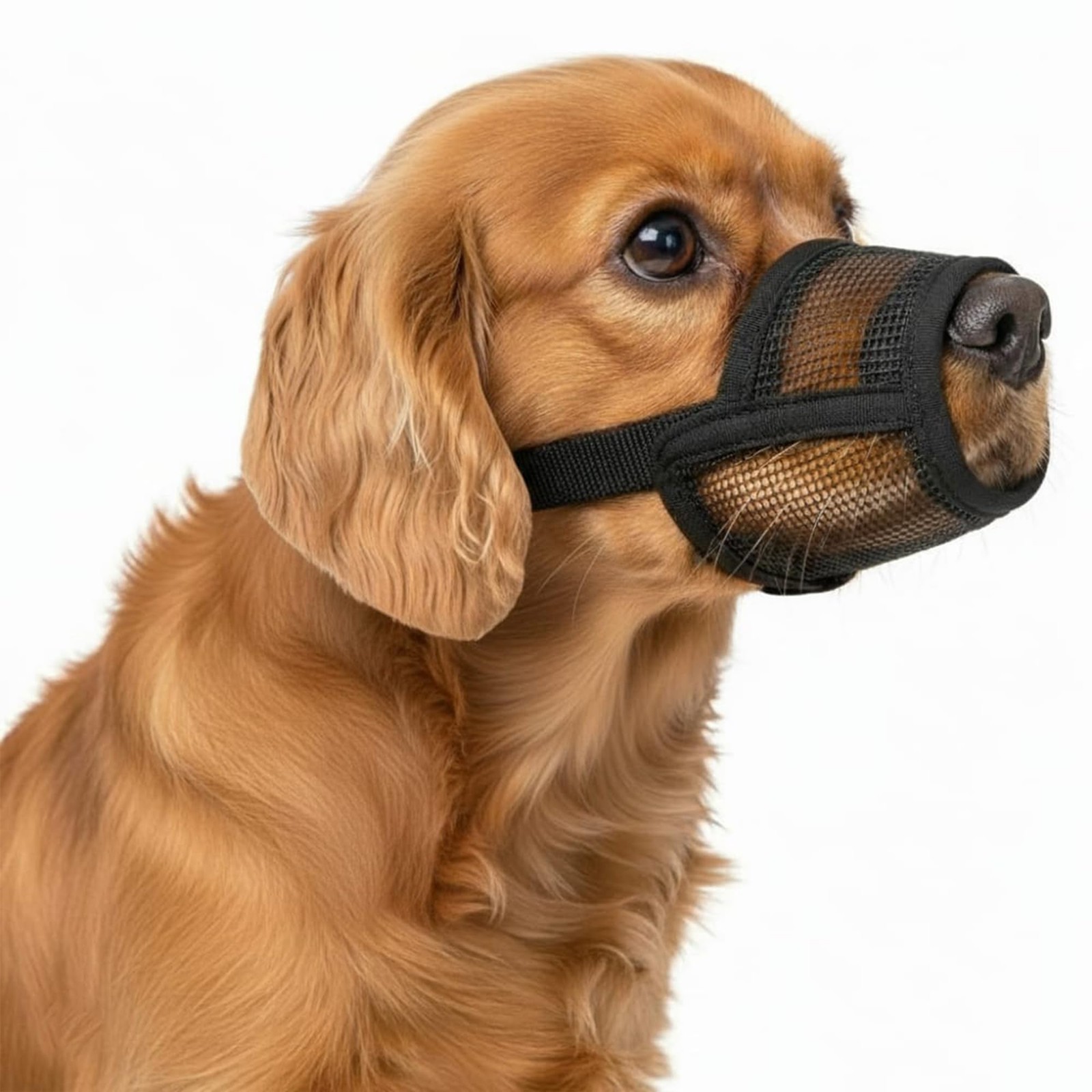 Medium Dog Muzzle Soft Air Mesh Stop Biting Barking Allow Panting Drinking