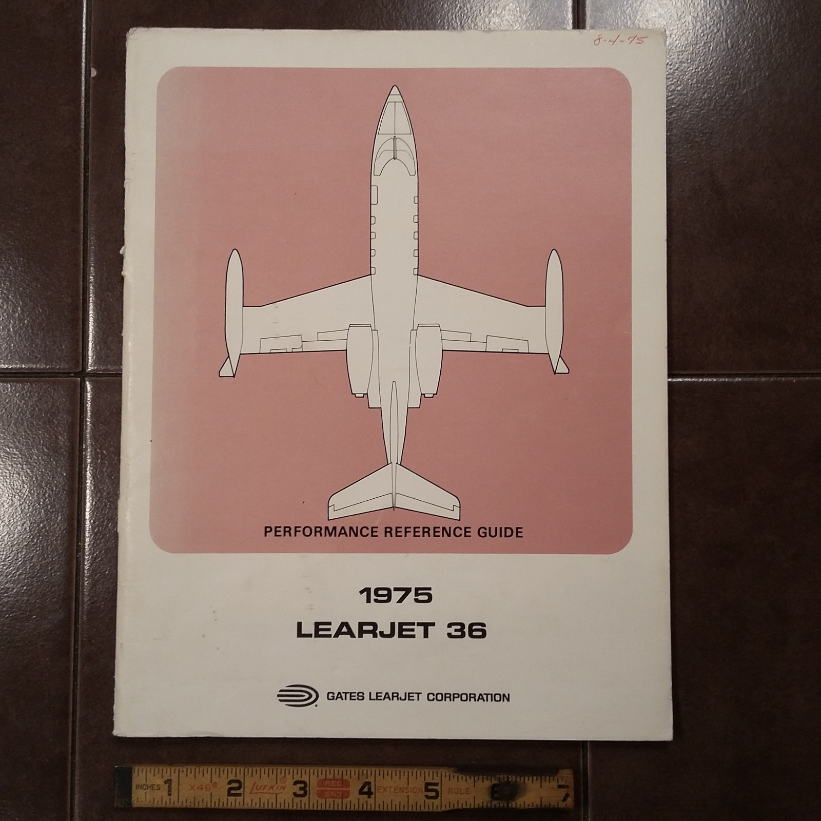 1975 Gates Learjet 36 Performance Reference Guide Manual