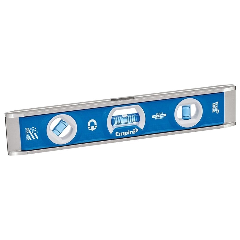 Empire True Blue Series em75.10 Torpedo Beam Level, 10 in L, 3-Vial, Magnetic, A