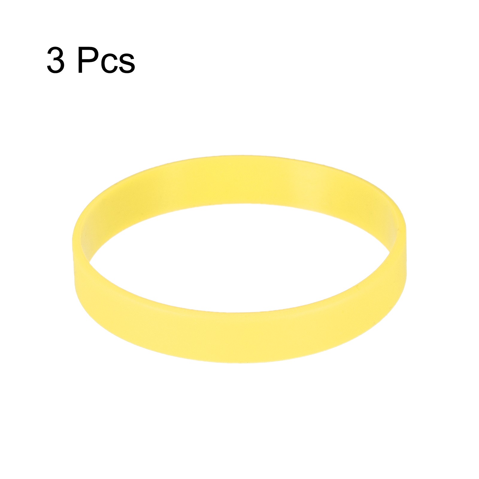 3Pcs Bracelets Wristbands 1/2 Inch Width 8" Length Yellow