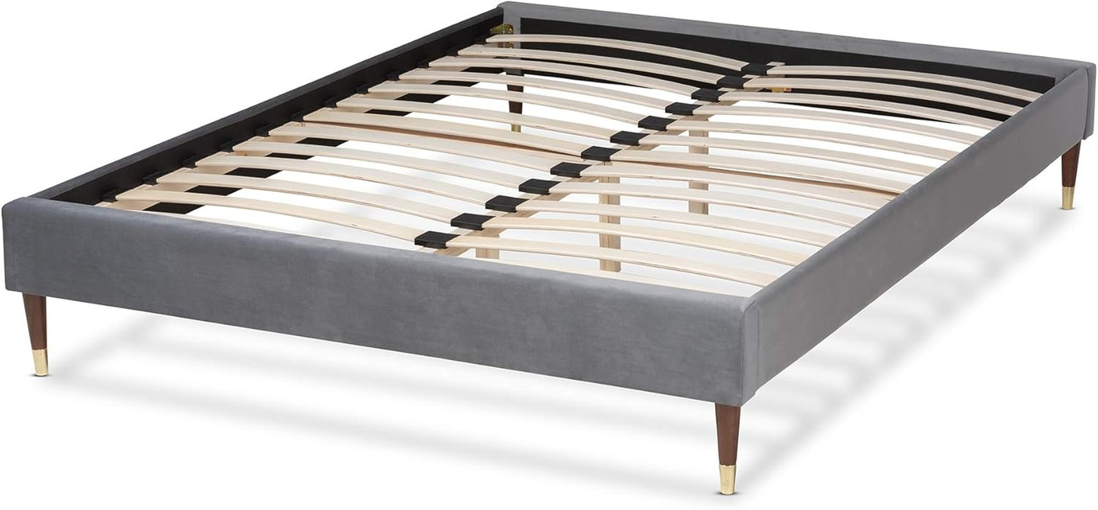 Stylish Gray Double Bed Frame by for Modern Bedrooms
