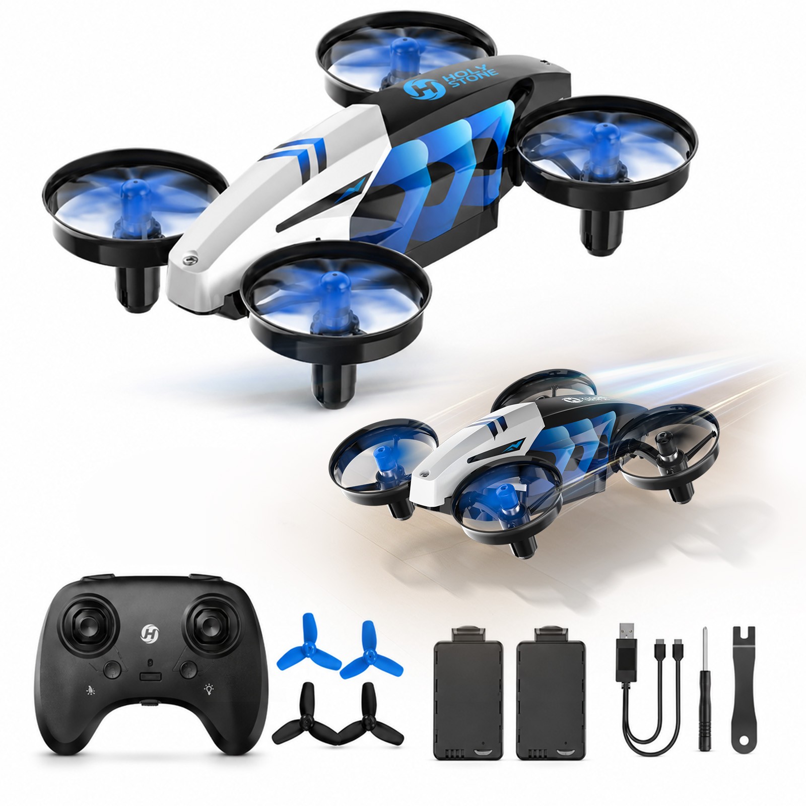 Holy Stone HS210T Kids Drone with Land & Fly Mode, RC Mini Drone Gift Blue