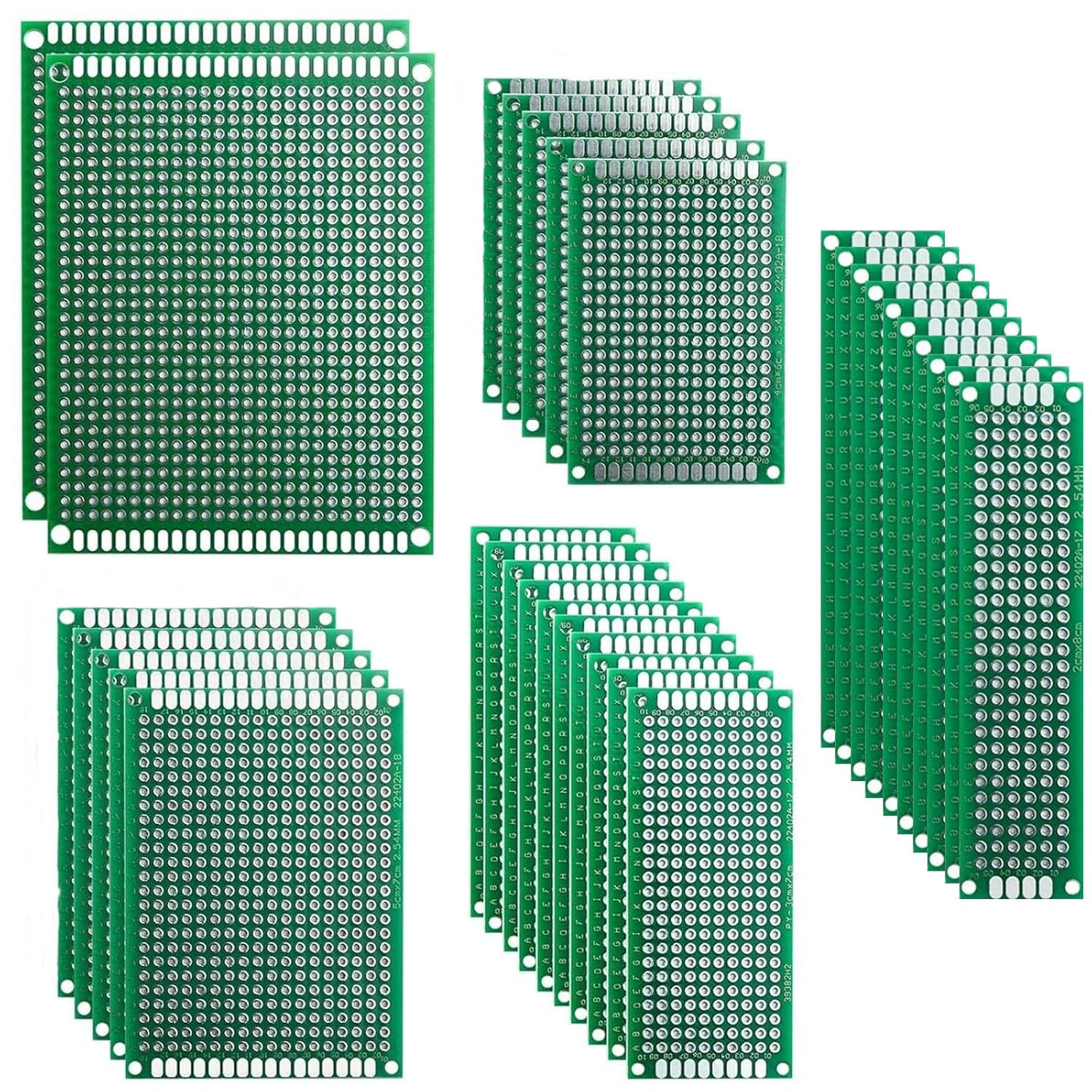 32 Pcs Double Sided PCB Board Kit, Soldering Practice Kit for DIY Electronics Pr