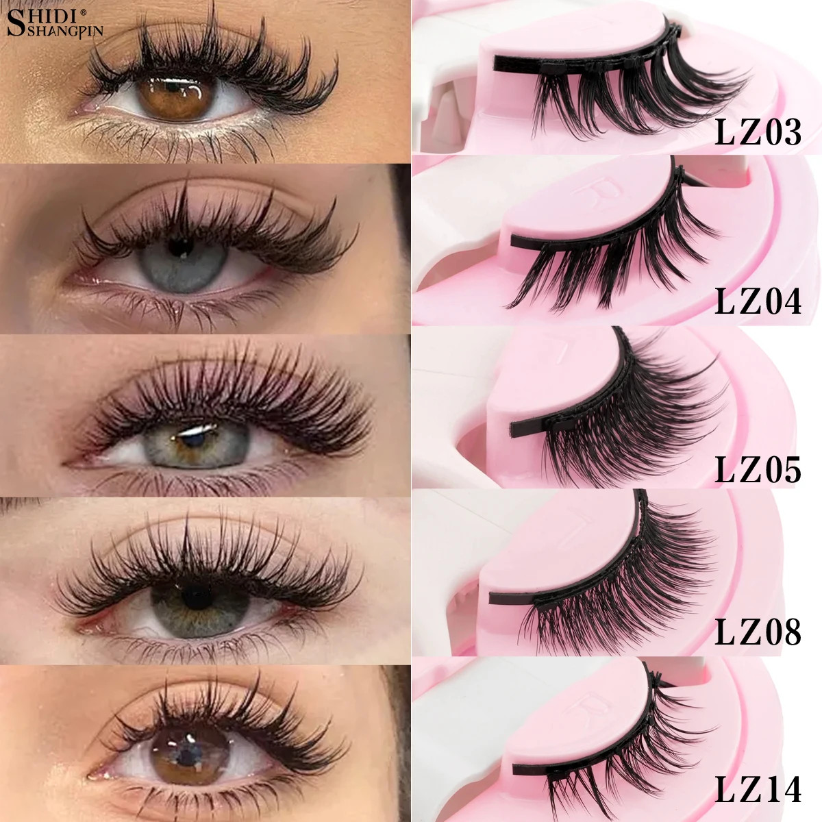 Reusable Magnetic Eyelashes 1 Pair Natural Curly Fluffy Magnetic False Eyelashes