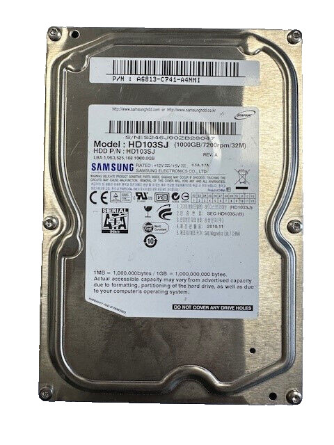 Samsung 1TB SATA Hard Drive 3.5" 1TB PC DESKTOP HDD 7.2K RPM HD103SJ