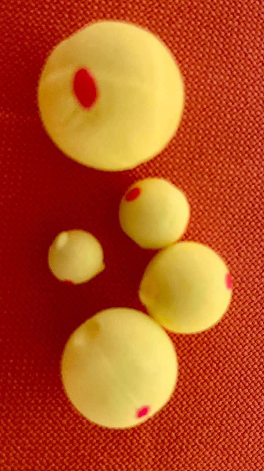 FISHING FLOATING BEADS 15 ASSORTED SIZES BEADS 15mm, 12mm, 10mm, 8mm, 6mm