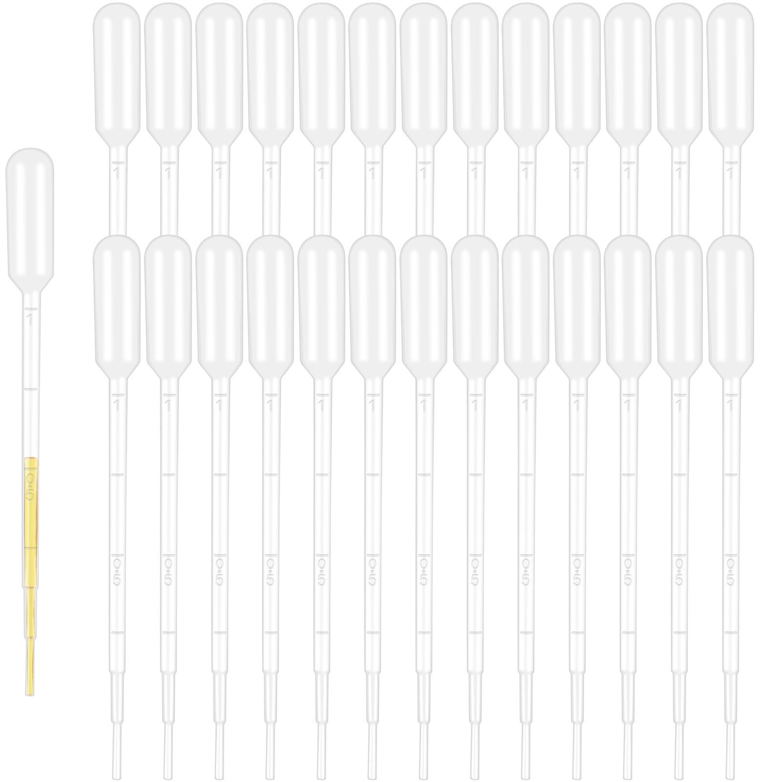 120 Pcs 1ml Disposable Plastic Eye Dropper Transfer Liquids Pipettes for Lab