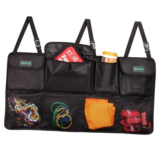 DRIVE - Back Seat Trunk Organizer, Space Saving Hanging Car Organizer,