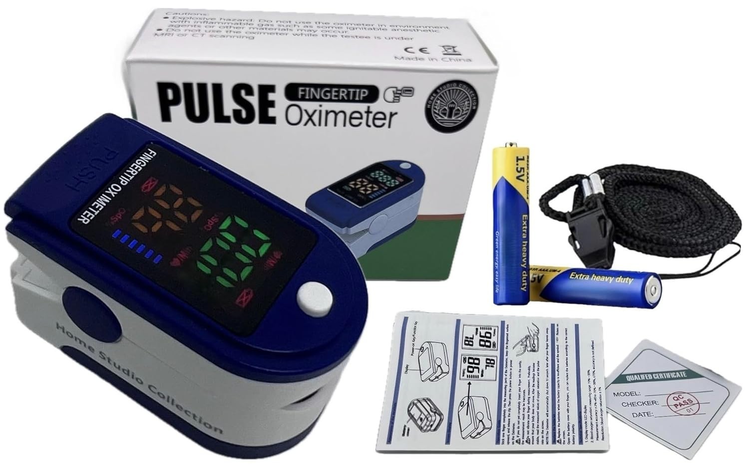 Finger Tip Pulse Oximeter LED Meter For Hospital Household