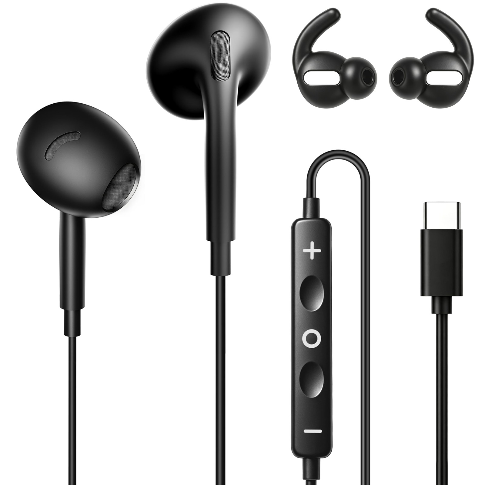 USB-Wired Earbuds For IPhone 15-17 iPad, Galaxywith Noise Reduction Mic