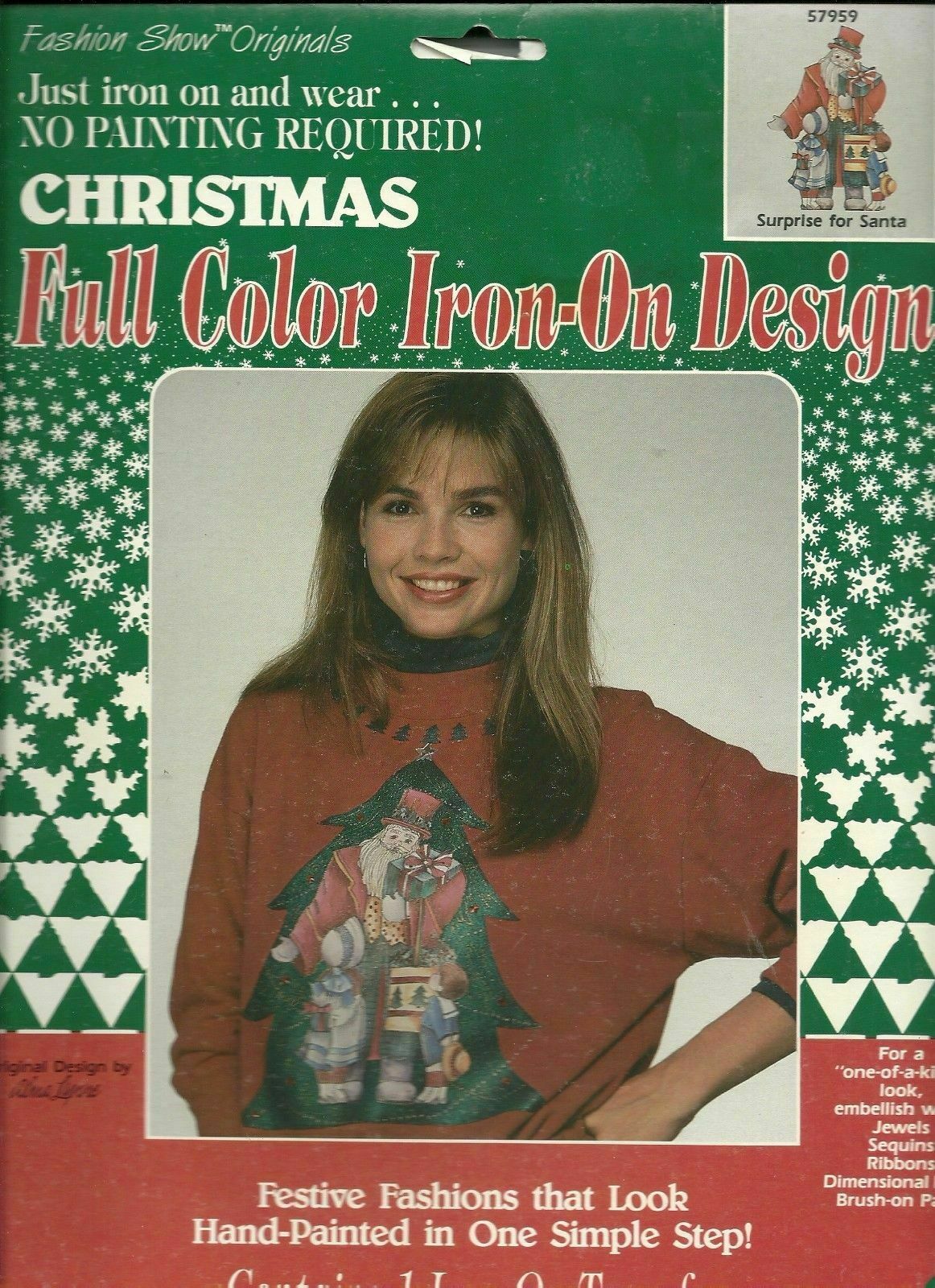 Plaid Fashion Show Originals Iron-On Transfer Surprise for Santa