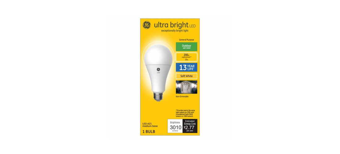 LED Bulb Ultra Bright A21 E26 (Medium) Soft White 200 Watt Equivalence Frosted