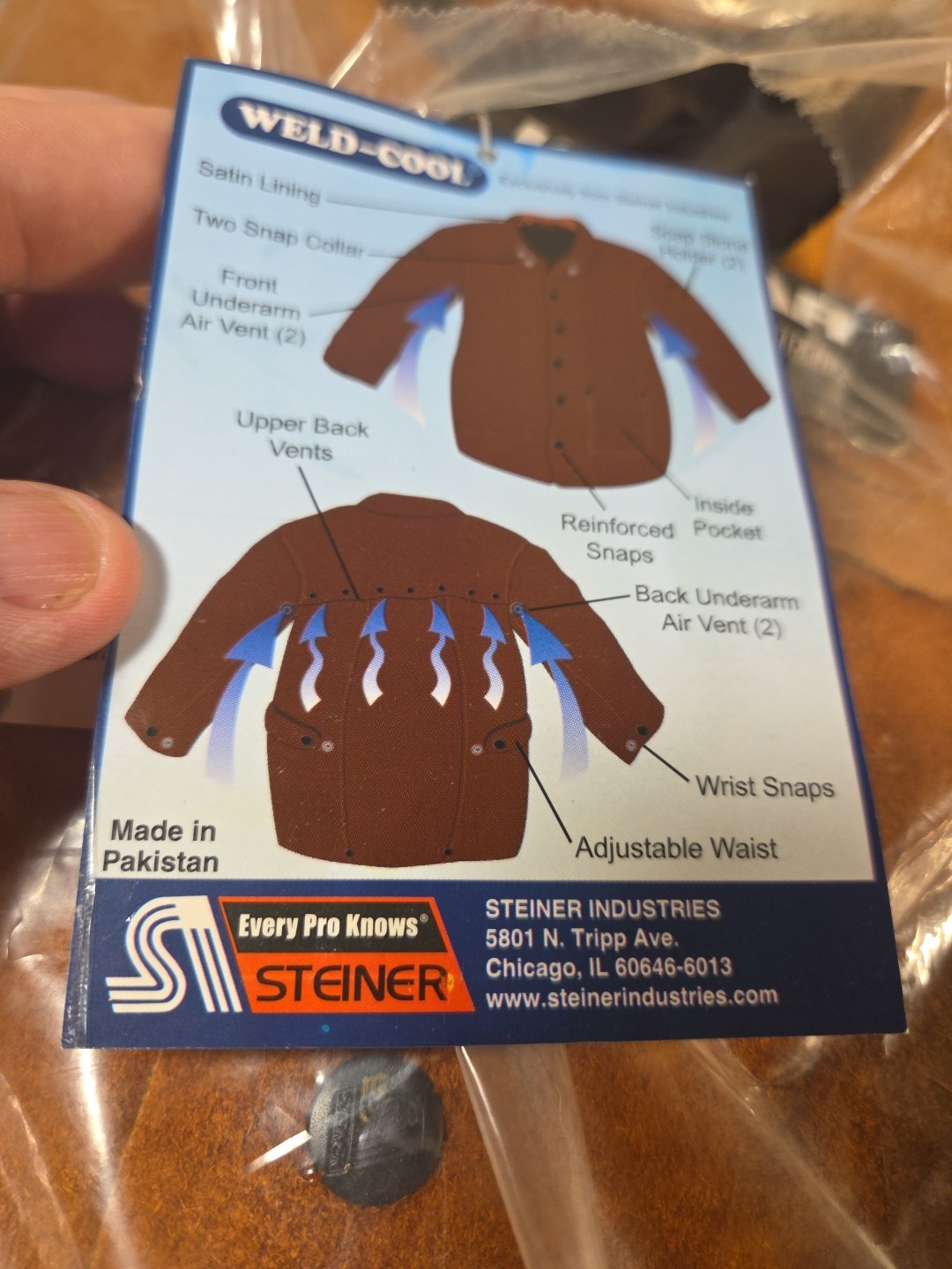 New Steiner Weld Cool Welding Jacket 30" X Large