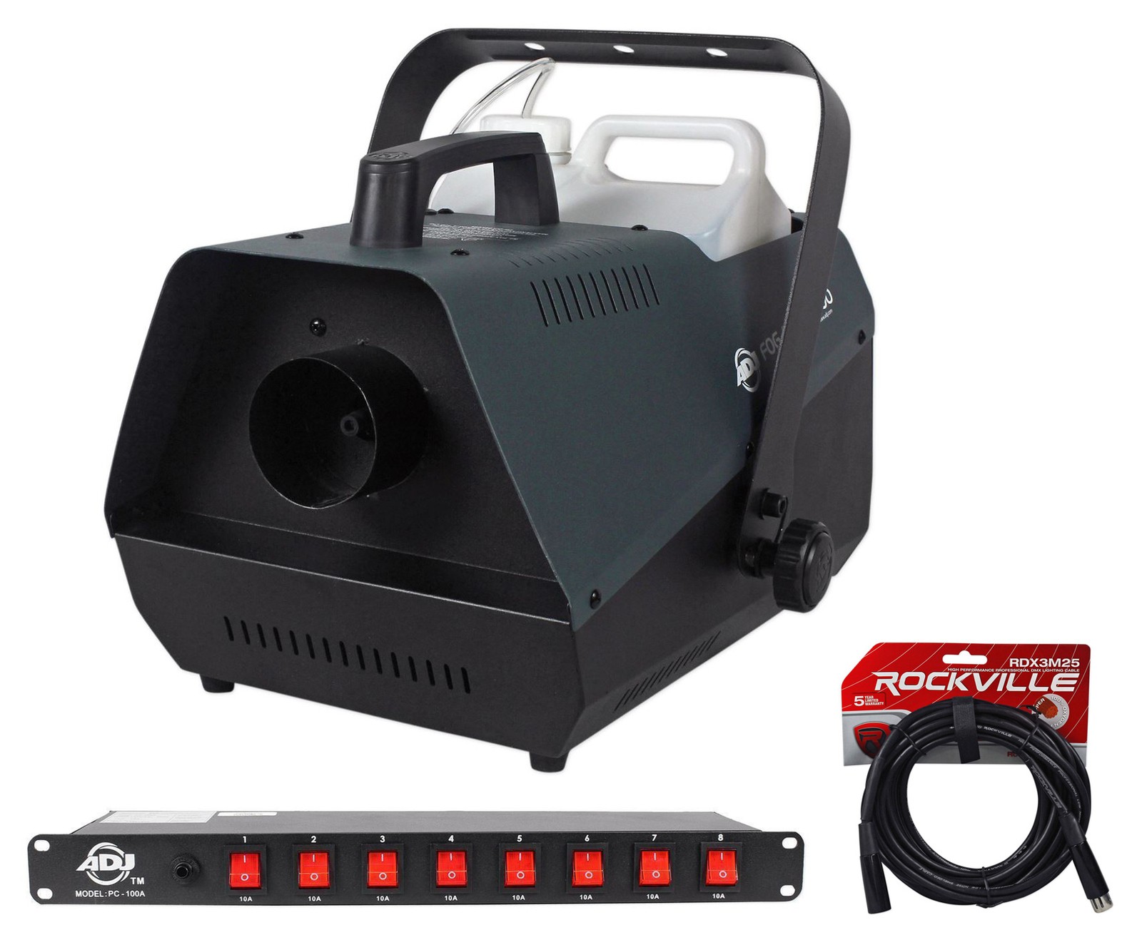 American DJ Fog Fury 3000 Watt High Output DMX Fog Machine w/Remote+Power Strip