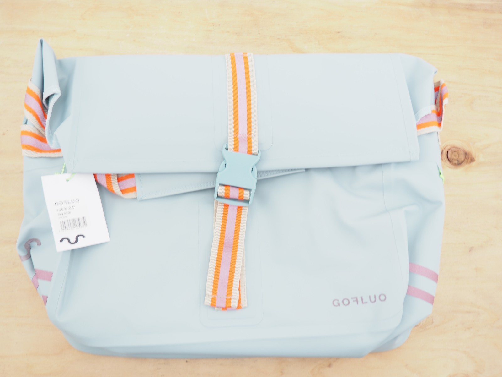 New! GOFLUO Robin 2.0 Bicycle Pannier Office/Laptop Bag Sky Blue Reflective