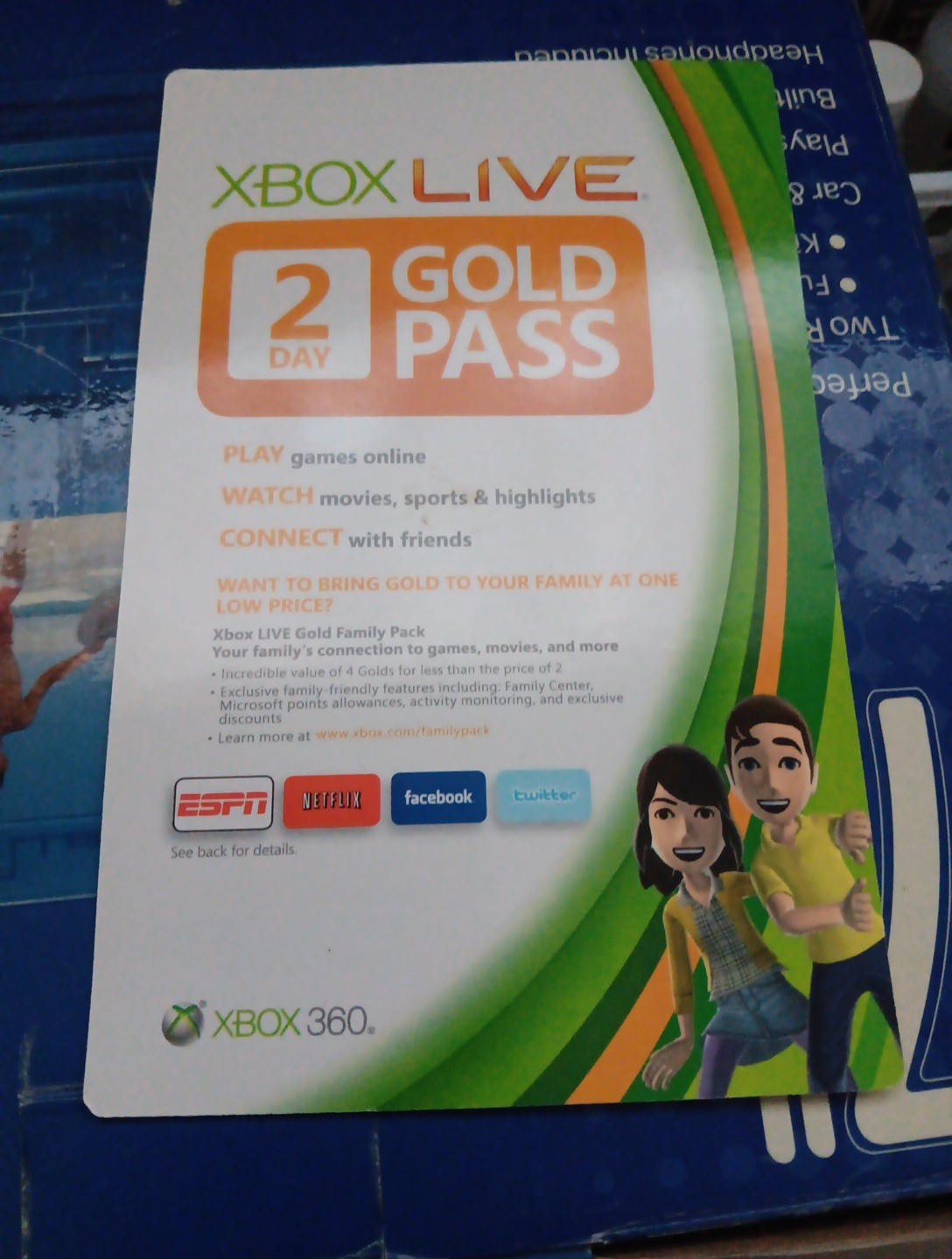 Microsoft - Xbox Live 2 Day GOLD Membership Card US & 48 Hour Free Trial New