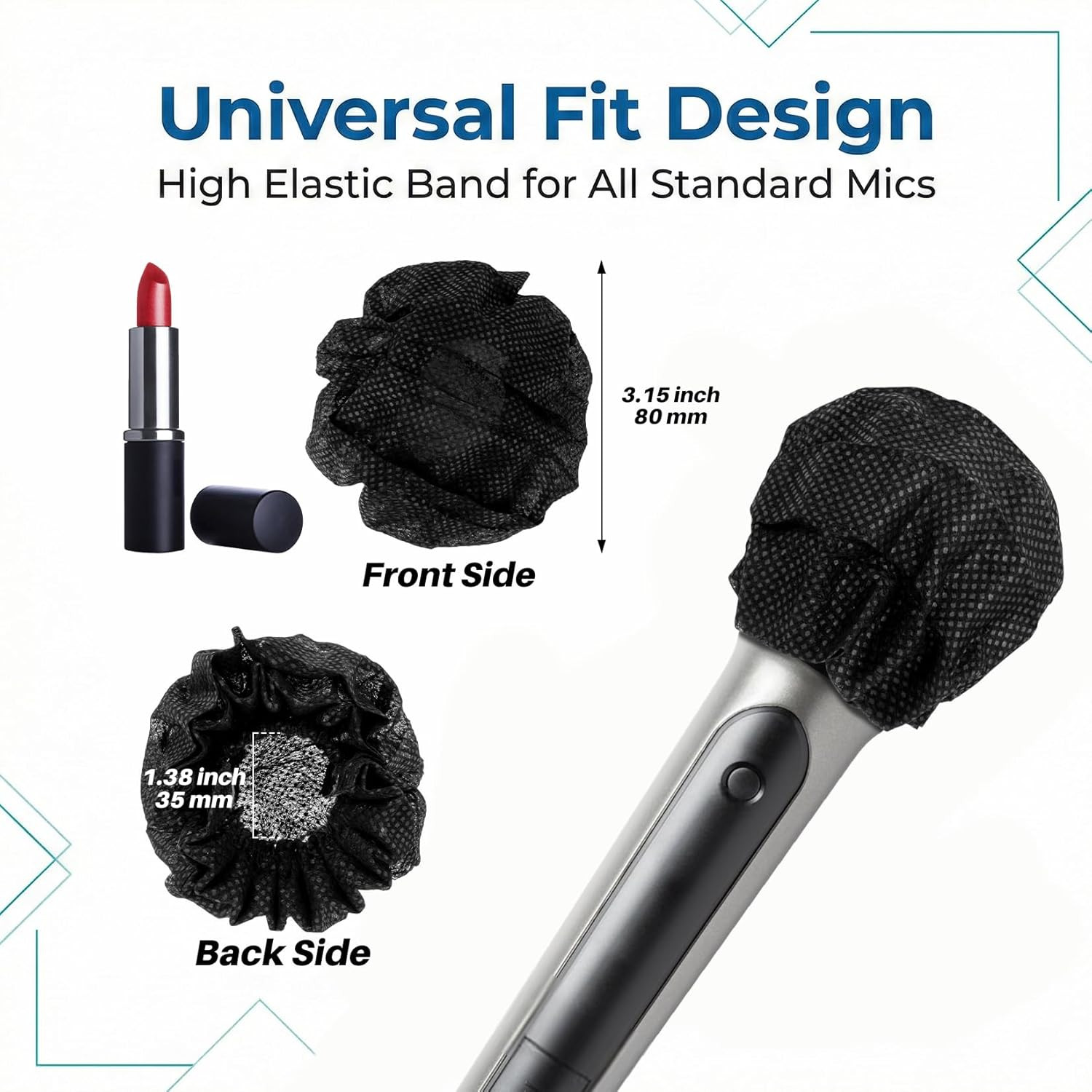 100PCS  Microphone Cover - Mic Covers Disposable Odorless Non-Woven Microphon...