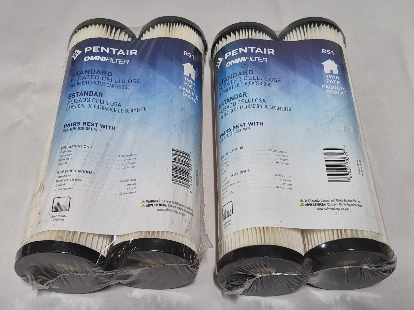 4 Pack Pentair OMNIFilter RS1 Sediment Water Filter 10" Whole House NEW SEALED