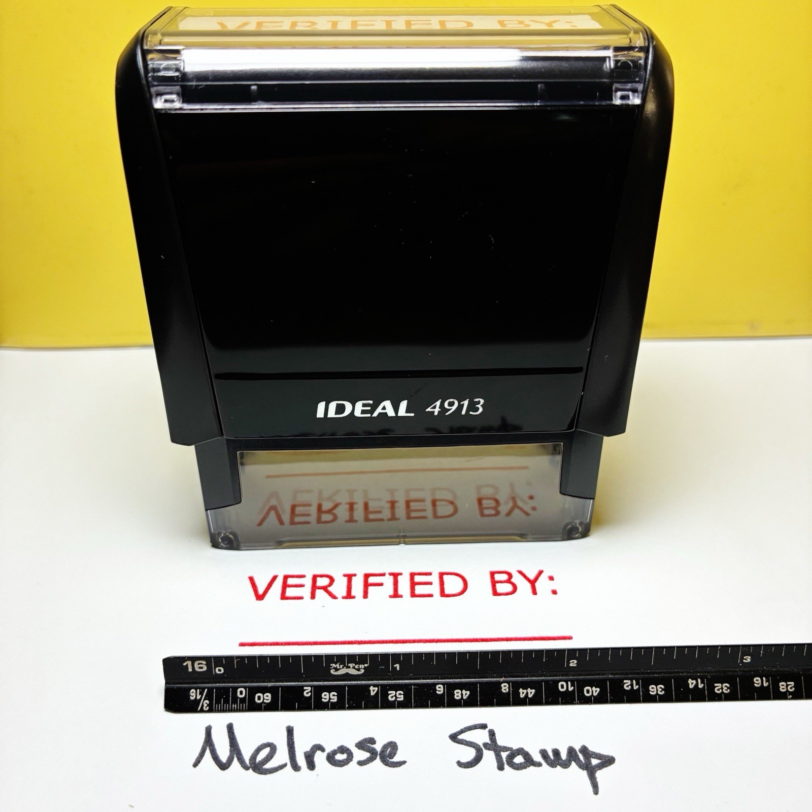 Verified By Rubber Stamp Red Ink Self Inking Ideal 4913