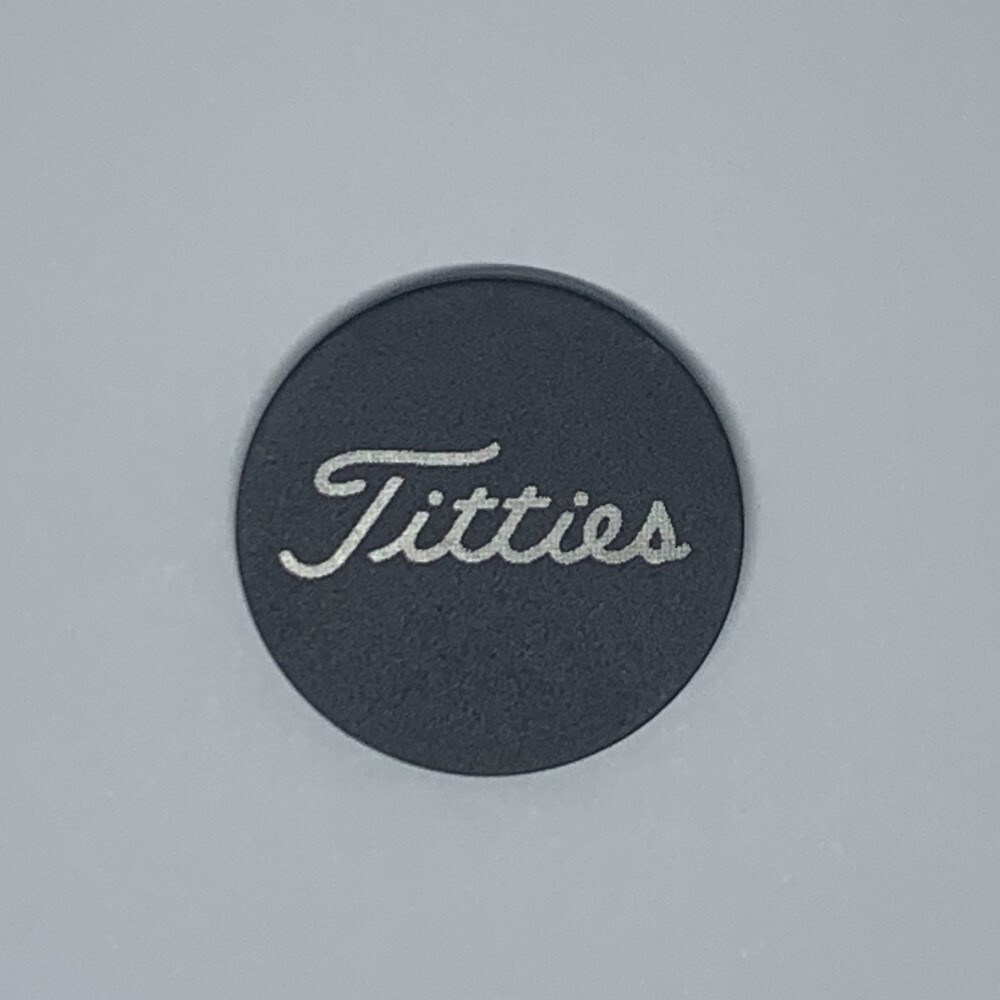 "Titties" Novelty Golf Ball Marker + Switchblade Divot Tool Novelty Gift Laser