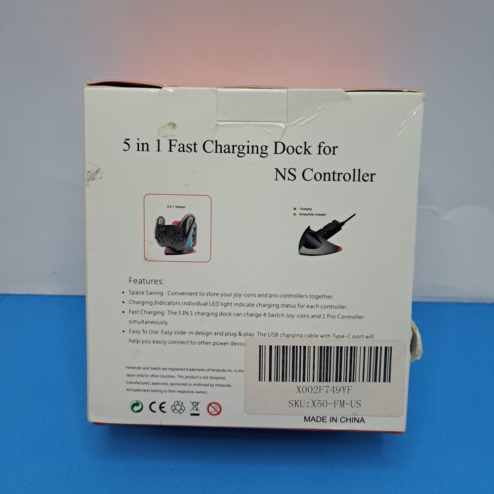 Beboncool Charging Dock 5 In 1 Nintendo Switch Joy Con Pro Controller Stand NEW