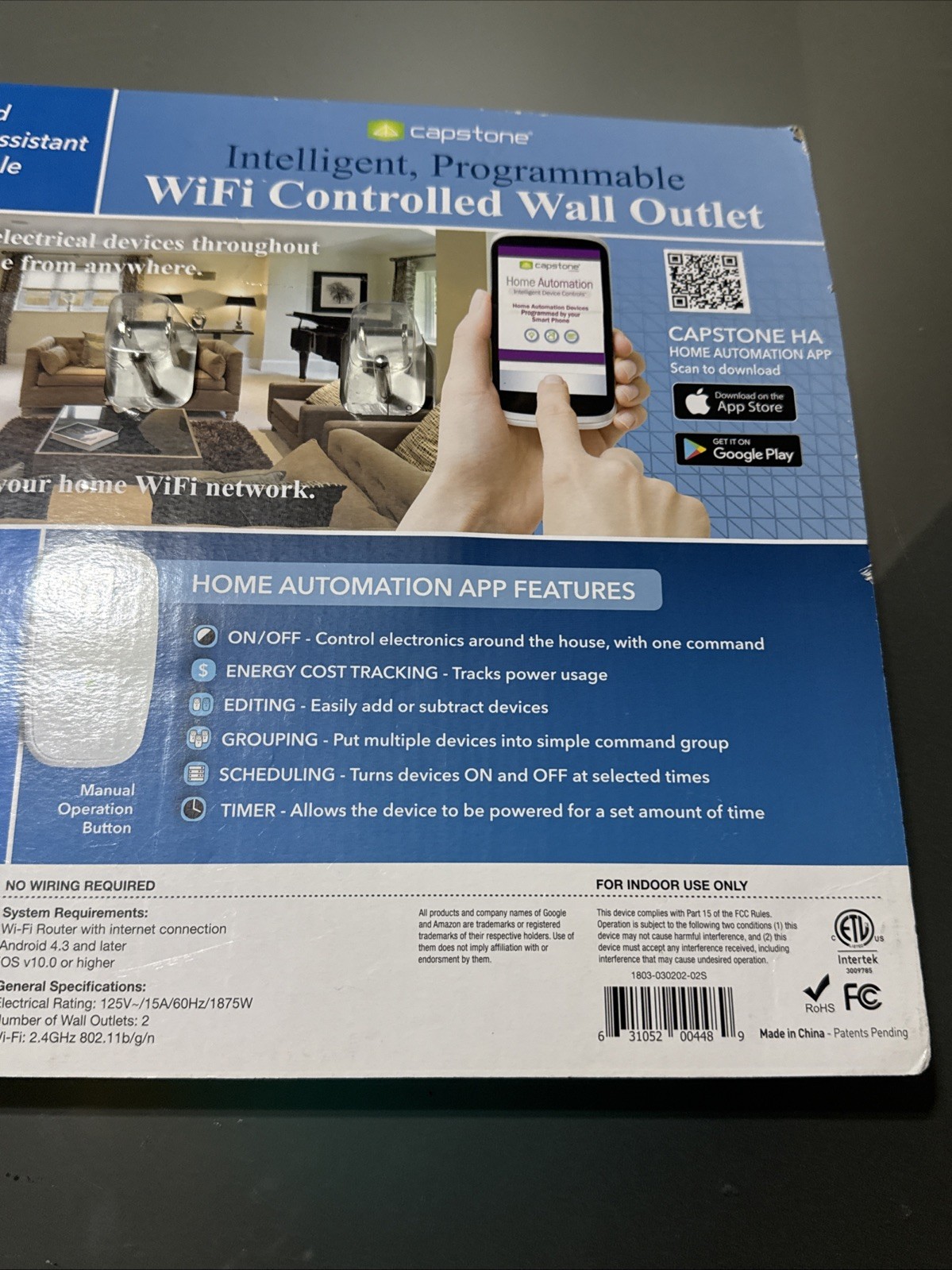 Capstone 2 pack Intelligent Programmable WiFi Wall Outlet Alexa Compatible NEW