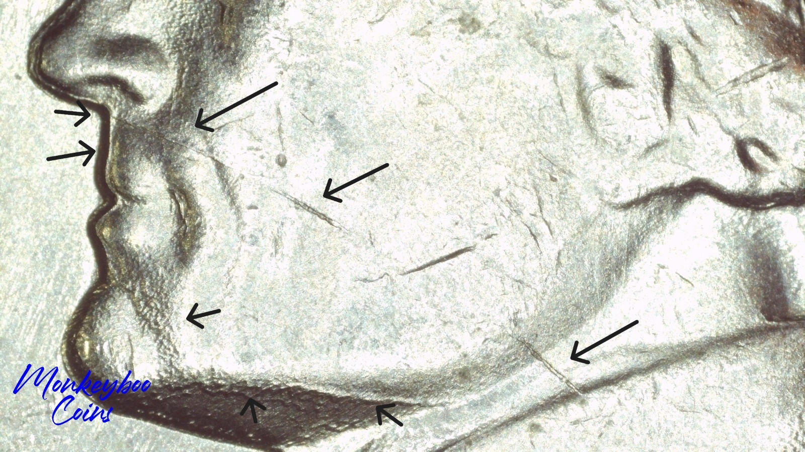 1960 D Jefferson Nickel- Heavy Flow Lines & Die Crack - Rare Error Coin