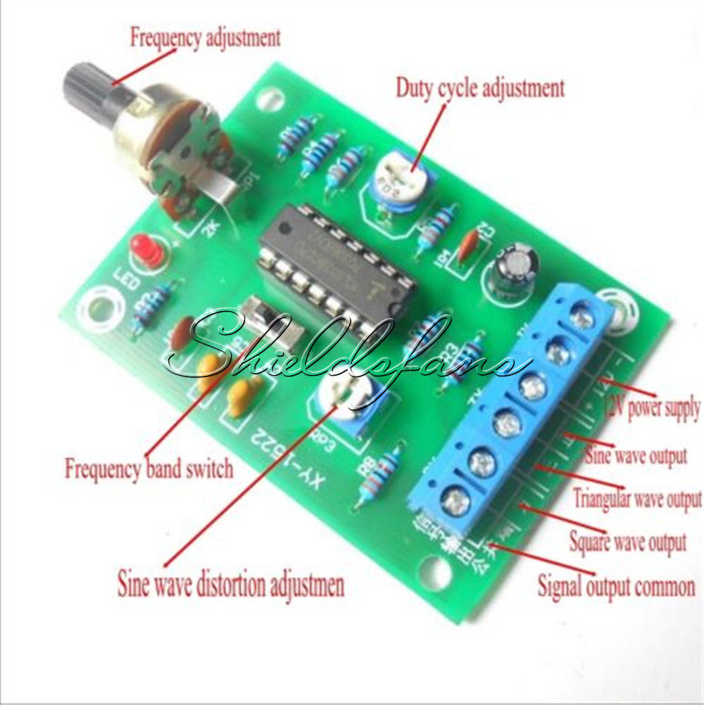 Welded ICL8038 Monolithic Function Signal Generator Module Sine Square Triangle