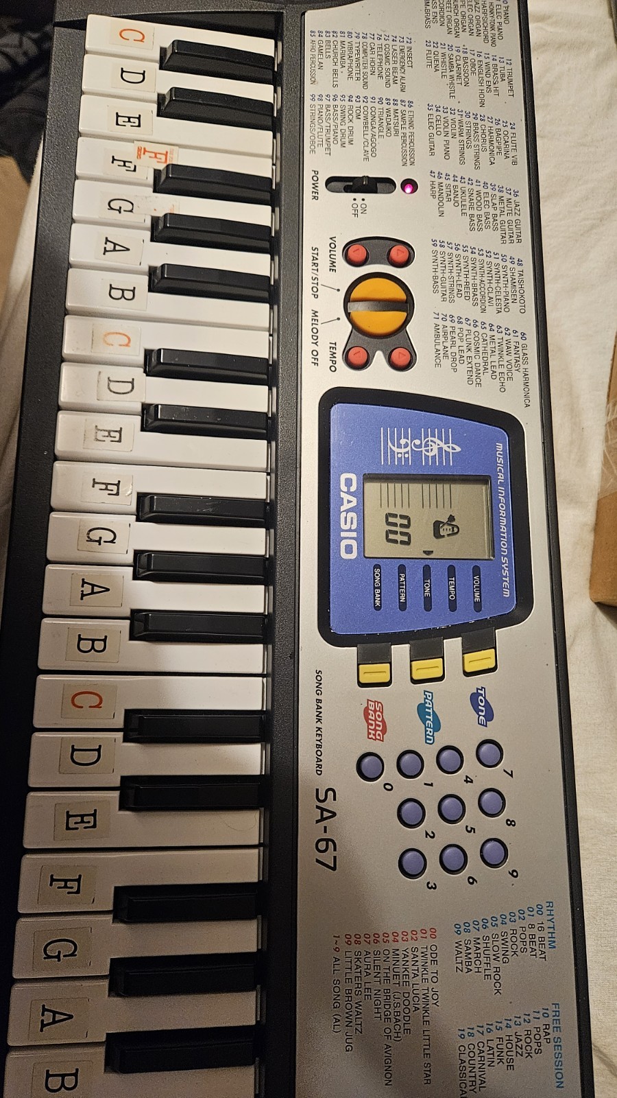 Casio SA-67 Electronic Keyboard Tested Working W/ Original Box