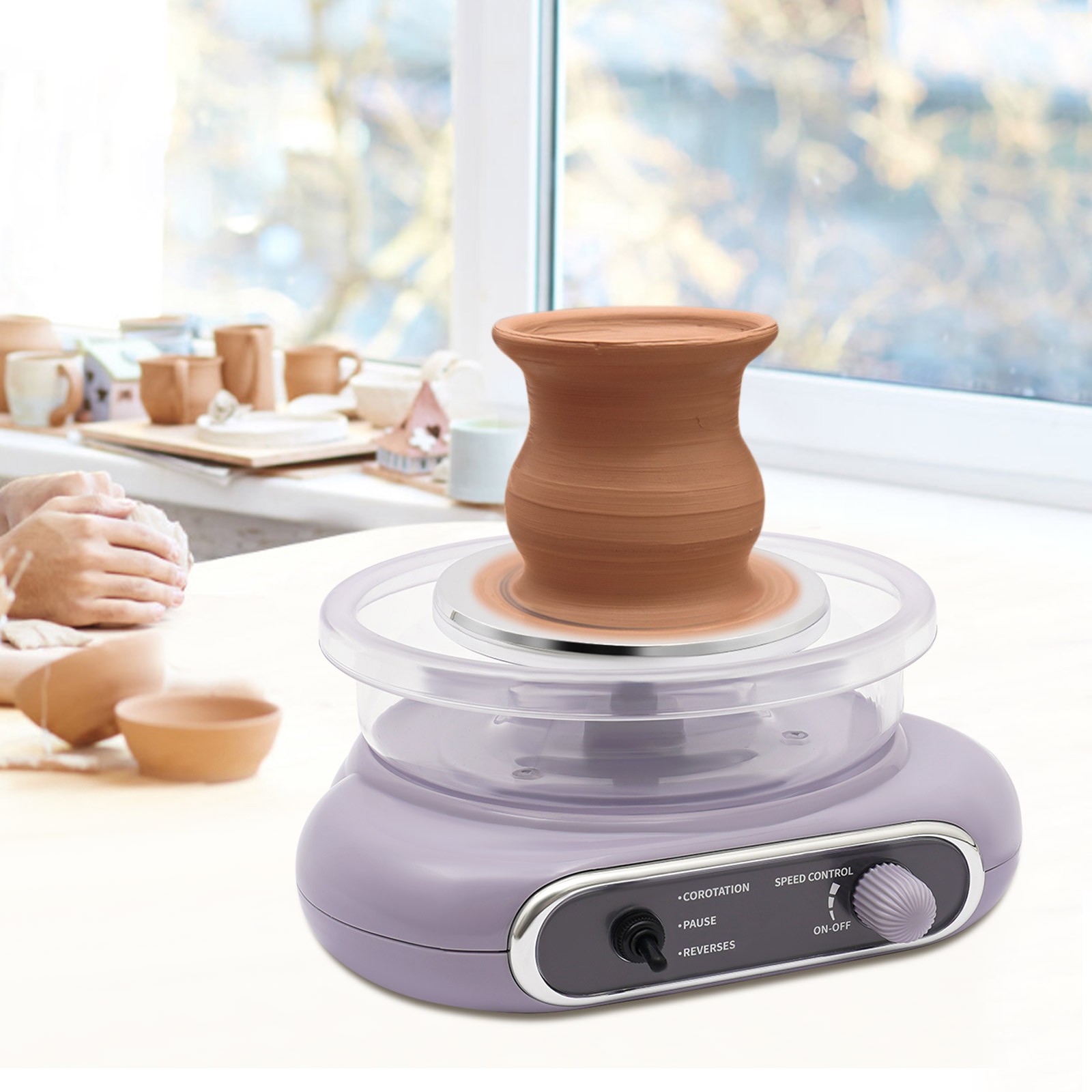 Electric Adjtable Speed Pottery Machine Mini Clay Making Pottery Craft Kit US~