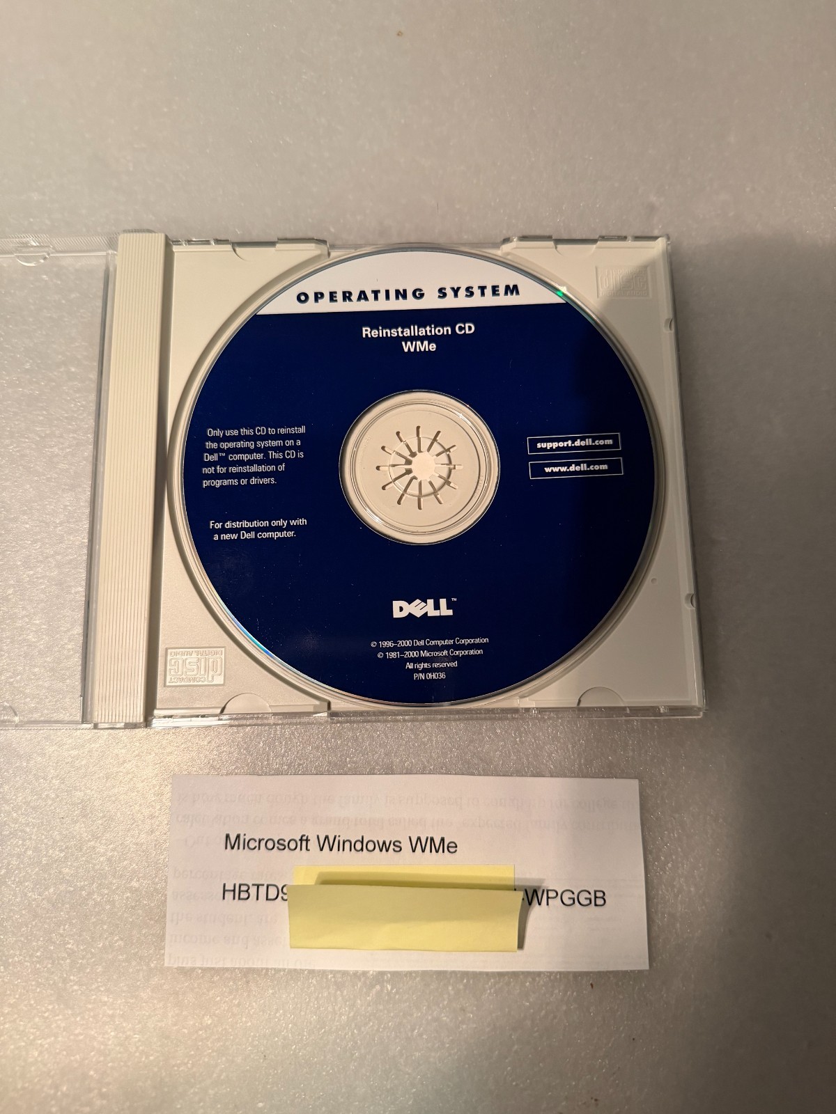 Dell Microsoft Windows WMe Reinstallation CD with Product Key