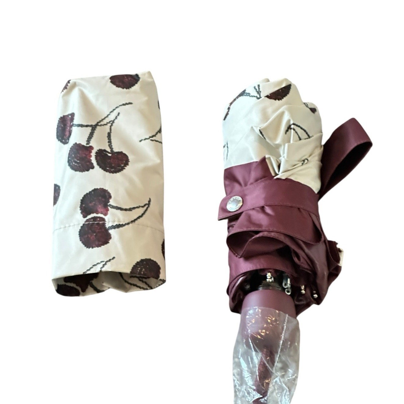 Coach Uv Protection Mini Umbrella With Cherry Print