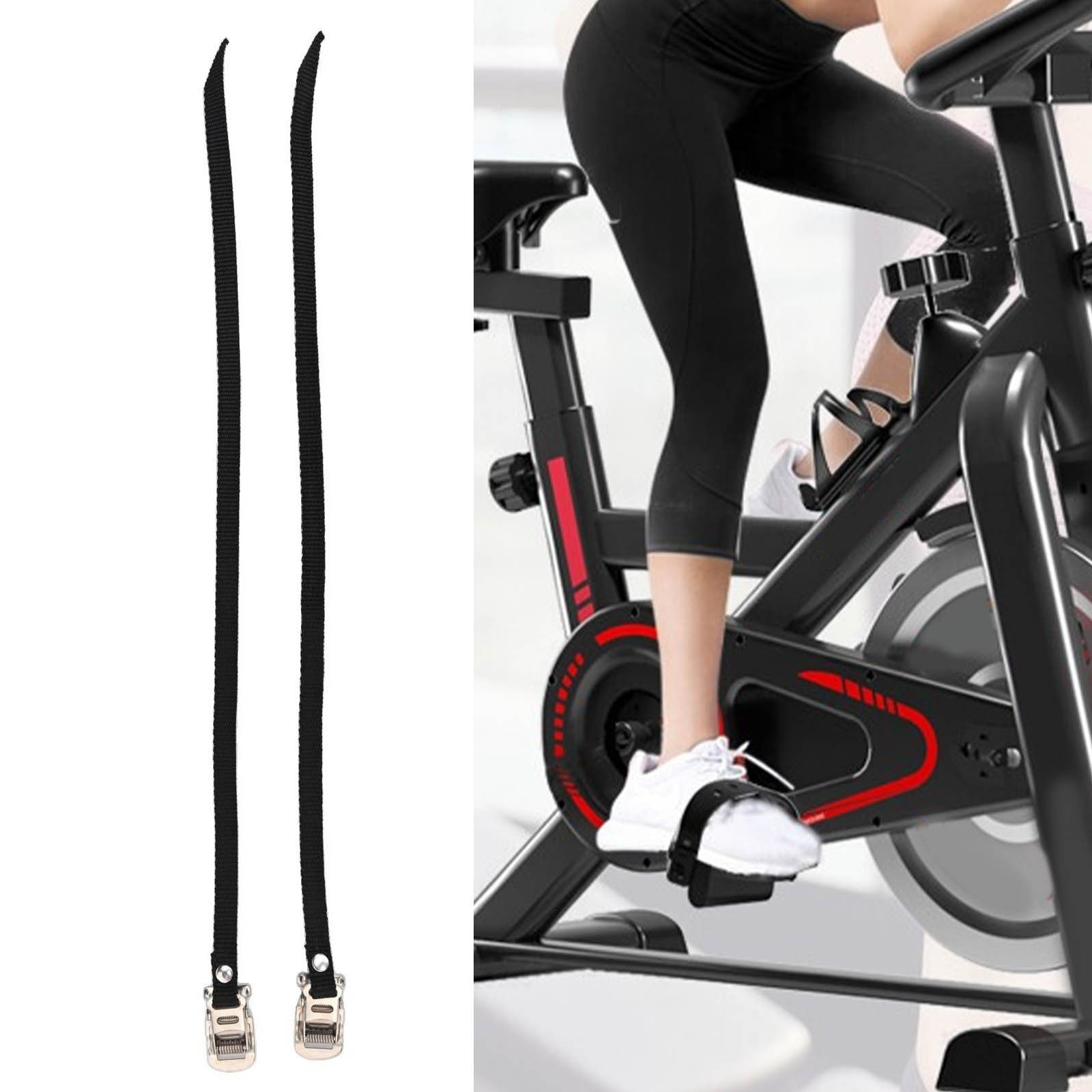 Adjustable Nylon Pedal Toe Straps for Exercise Bikes 2pcs Secure Reliable