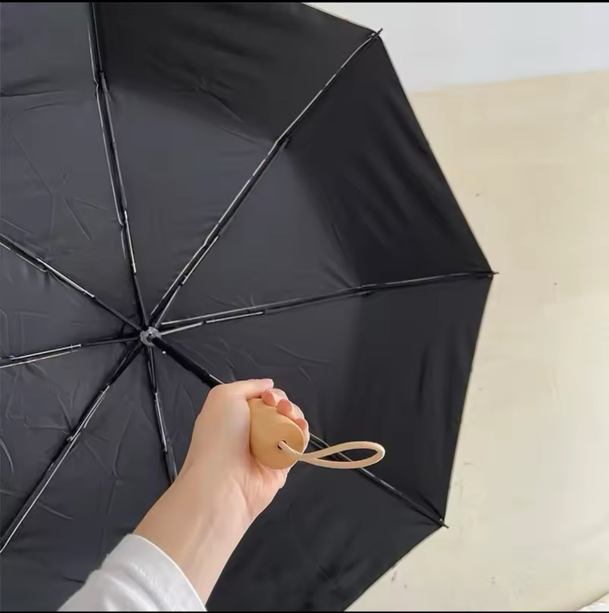 Polka dot vinyl automatic umbrella Sun with UV protection