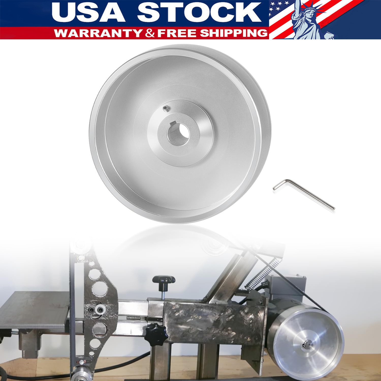 Belt Grinder 2x72 Wheel Set for Knife Grinder 6" Drive Wheel Crowned 5/8" Hole