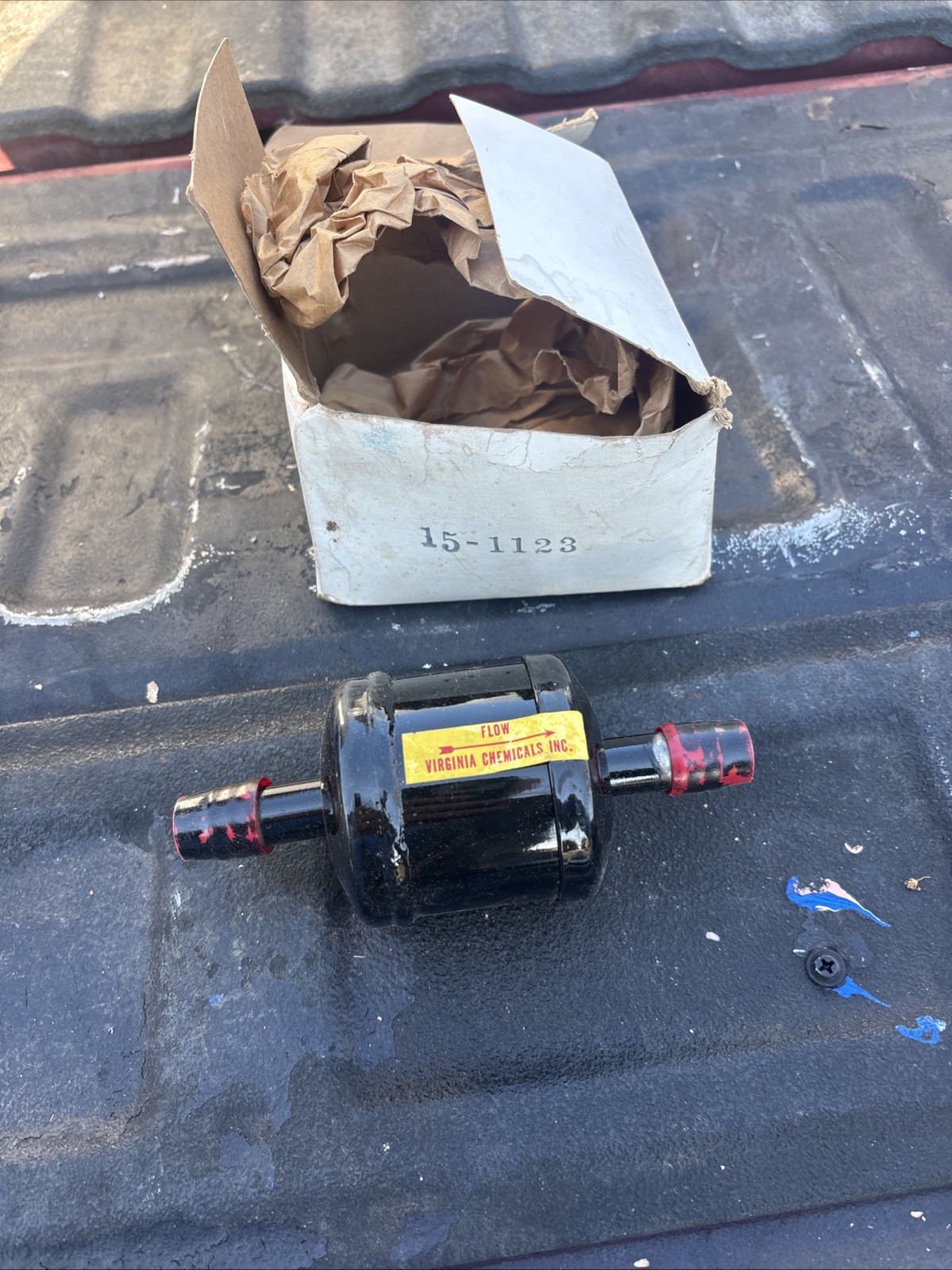 Vintage Delco a/c inline receiver drier 15-1123