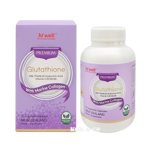 Hi Well Premium New Zealand Glutatione with Marine Collagen 90capsules