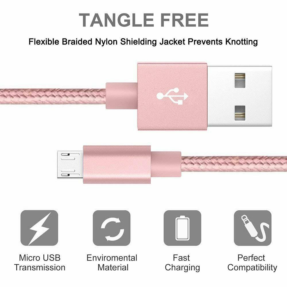 3x 10 FT Cable Cord Charger Wire Usb Smartphone Tablets For Android Phones