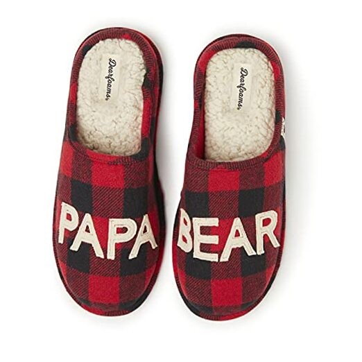 Men's Papa Bear Slipper Medium Buffalo Plaid