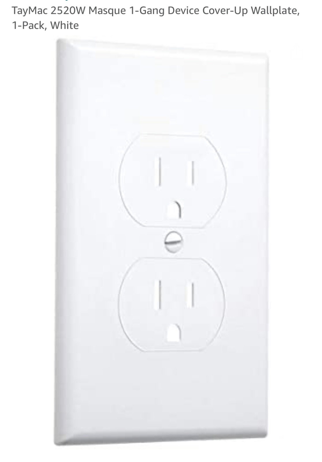 🔴(QTY 10) Masque Taymac 2520W MW2520W Duplex Cover-Up Wall Plate 1 Gang White‼️