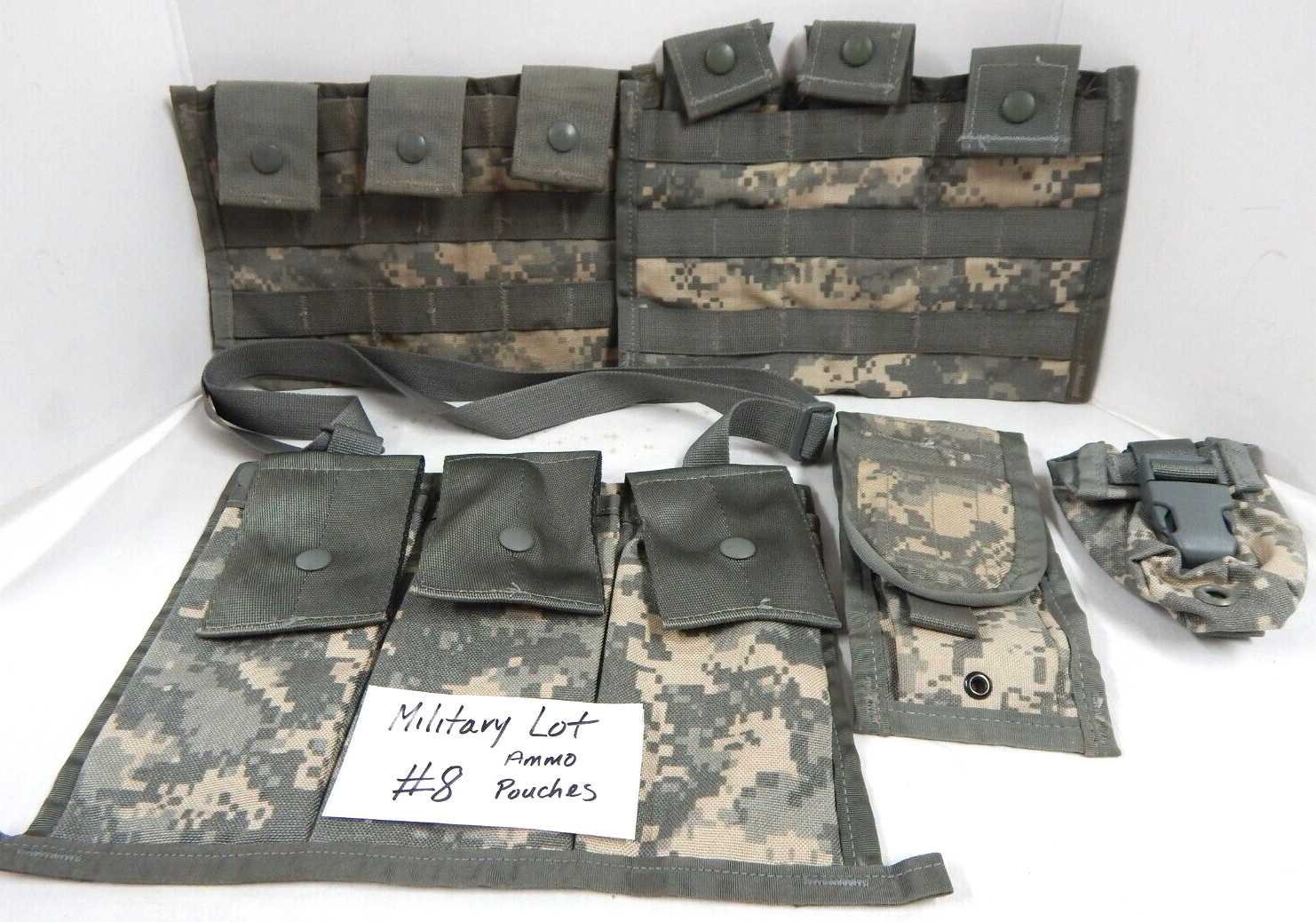 Lot of 5 US GI Army Military Ammo 3 Mag Pouch Bandoleer Molle II ACU Camo