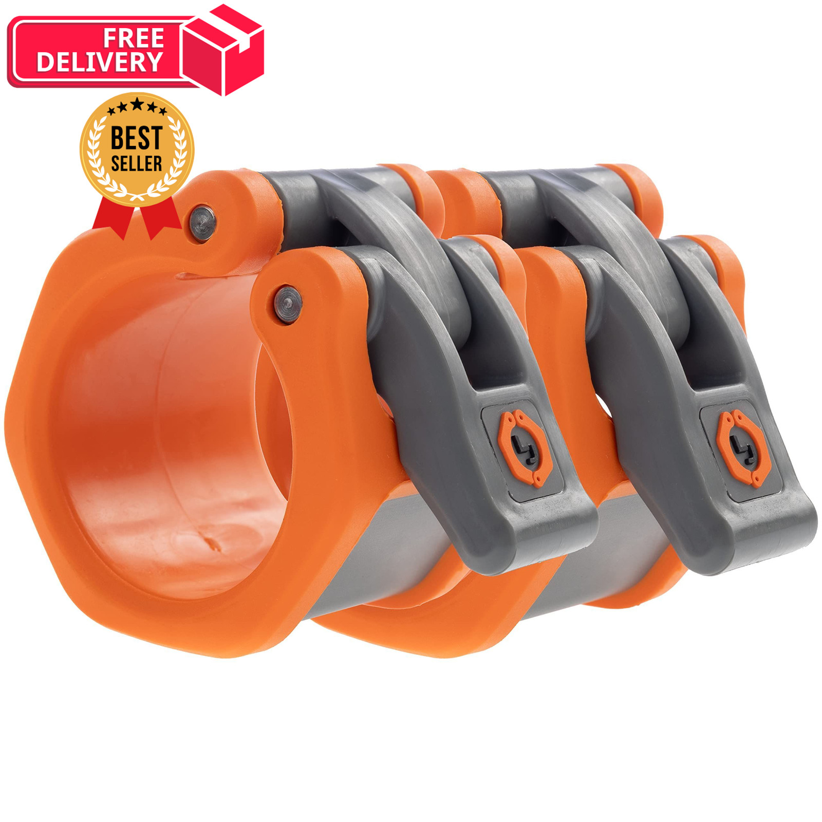 Lock-Jaw HEX 50mm / 2" Olympic Barbell / bars, Orange - Hex