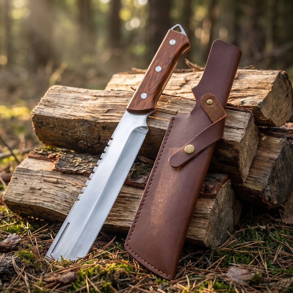 Machete with Sheath Heavy Duty Cutting Trees Machete Full Tang Camping Machetes