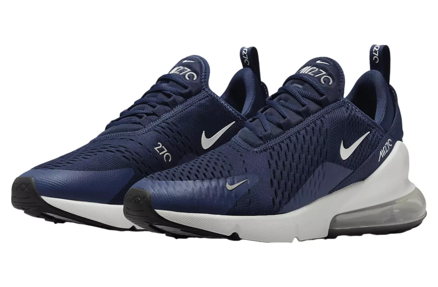 Nike Air Max 270 Men's Shoes Midnight Navy Metallic Silver White AH8050 406
