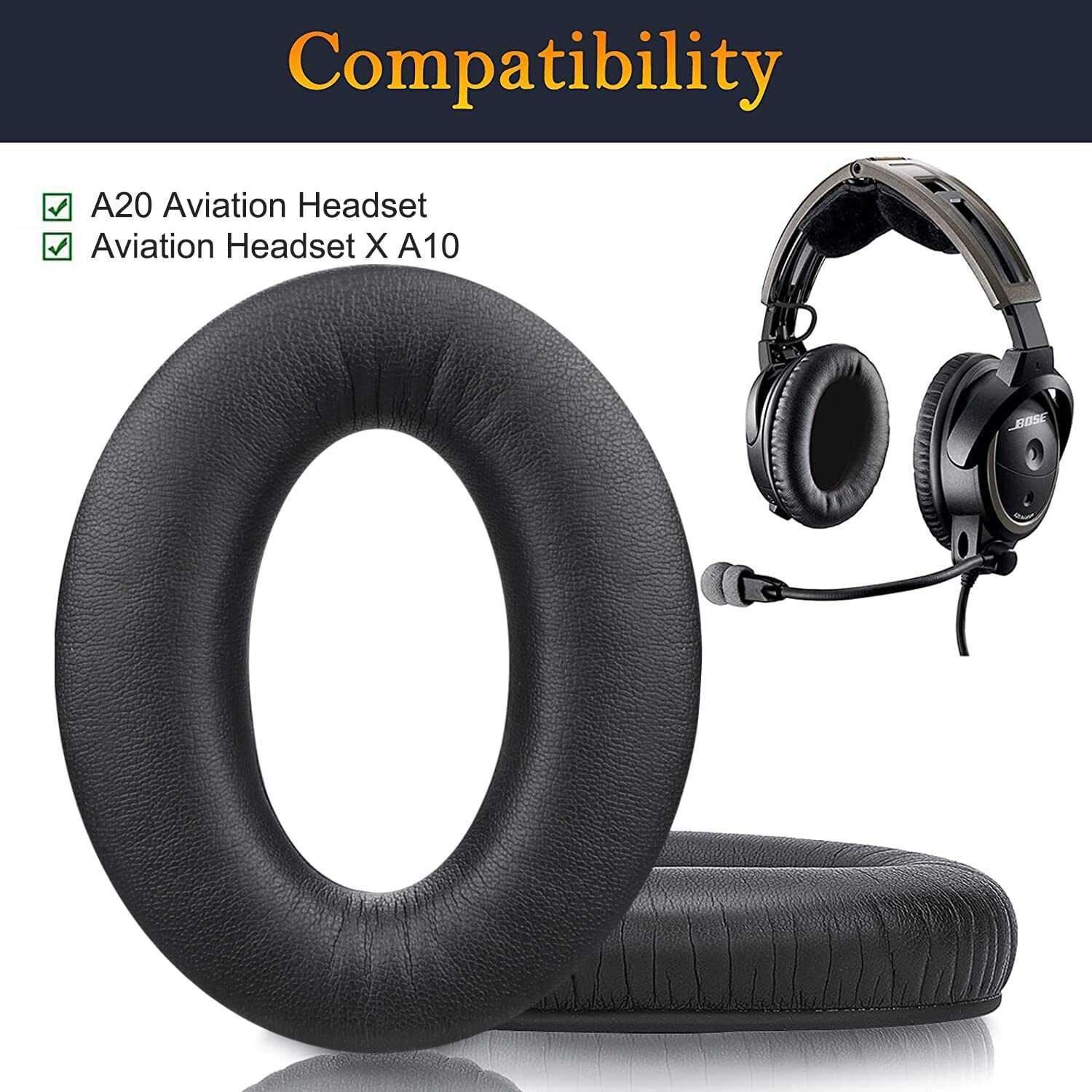 Replacement Earpads for Bose A20 Aviation Headset, Aviation Headset X A10